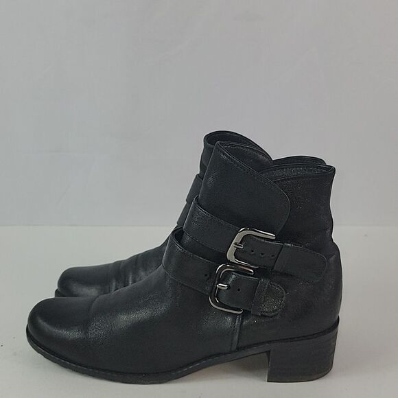 Stuart Weitzman Strap Duo Black Leather Women's Ankle boots - Picture 6 of 12